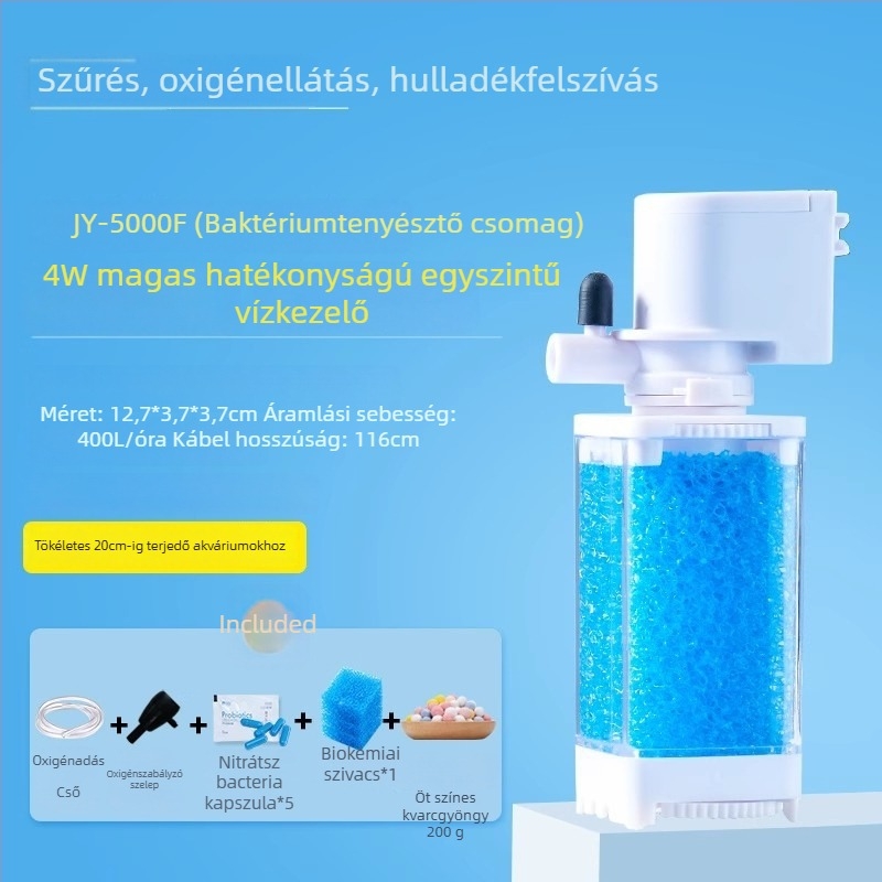 Yee akvárium szűrőrendszer - 3 az 1-ben beépített szűrőpumpa, keringés, szívás és oxigénezés (műanyag)