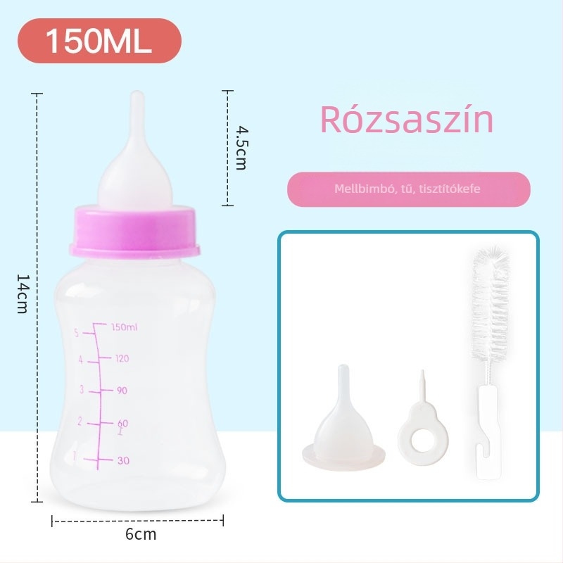 Szilikon macskatetem etető cumisüveg automata etetéshez, teljes kisállat etető készlet (96 db)