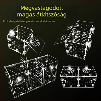 Akril akváriumi izolációs doboz – guppy kikeléshez, teknősbéka kölykei, Betta és tropusi halak; Anyag: akril; Eredet: Hebei; Kategória: akváriumi felszerelés