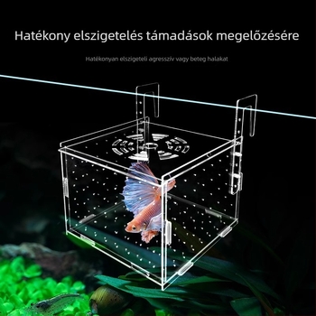 Akril akváriumi izolációs doboz – guppy kikeléshez, teknősbéka kölykei, Betta és tropusi halak; Anyag: akril; Eredet: Hebei; Kategória: akváriumi felszerelés