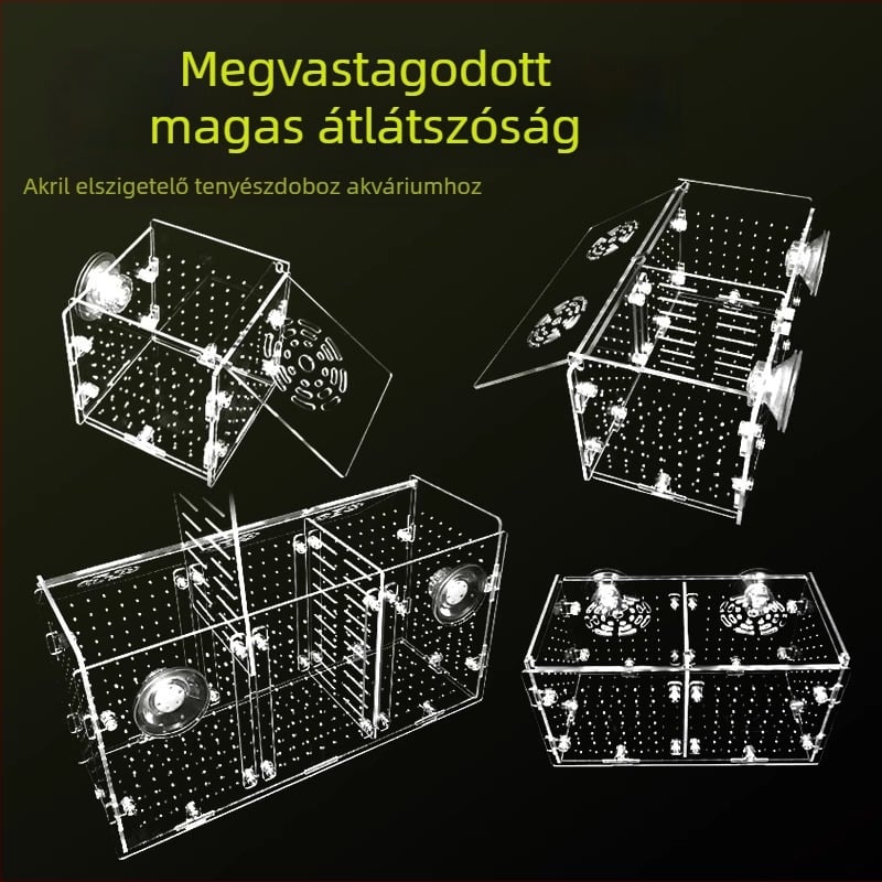 Akril akváriumi izolációs doboz – guppy kikeléshez, teknősbéka kölykei, Betta és tropusi halak; Anyag: akril; Eredet: Hebei; Kategória: akváriumi felszerelés