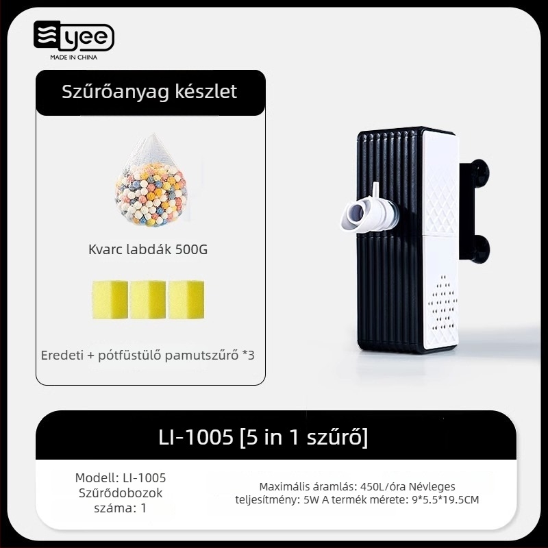 yee három az egyben akváriumi szűrő pumpa keringő vízrendszerrel, beépített rendkívül csendes oxigén-generátor | Anyag: Műanyag | Tömeg: 1,5 kg | Termékkategória: Szűrő