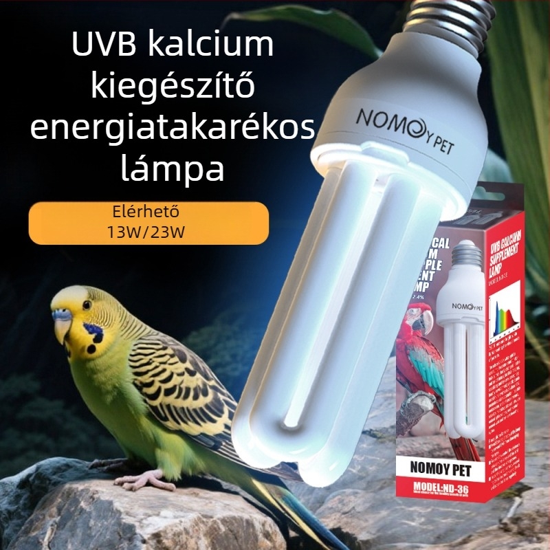 UVB kalciumfelszívó lámpa madarak, teknősök és geckók számára — U-alakú kialakítás, kvarcüveg, UVB 2,4%