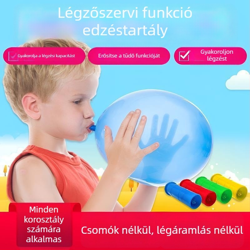 Légzési edző ballon időseknek és gyerekeknek, latex, kerek alakú, Can logóval