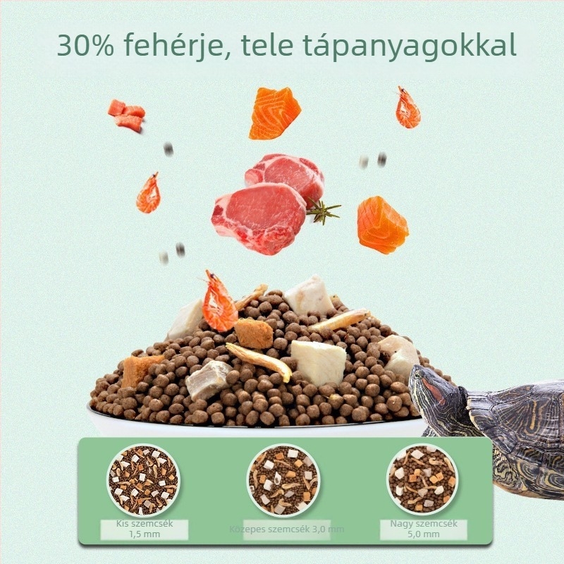 Magas fehérje tartalmú teknőstáp - lebegő pellet, kis akváriumi teknősöknek, Yee, 20 db, 0,5 kg