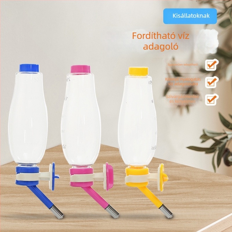Akasztós itató háziállatoknak – 500 ml, Anyag: műanyag + rozsdamentes acél, Automatikus, alkalmas kutyáknak és macskáknak