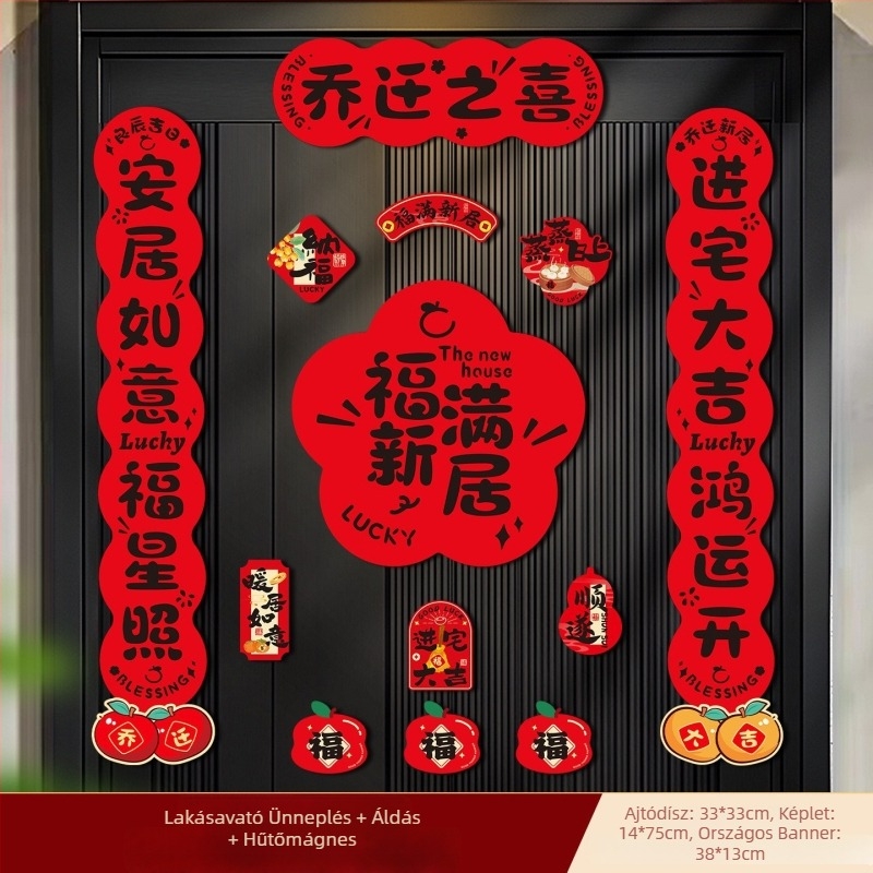 Mágneses házavató feliratok – ajtóhoz illő párok, ajándékcsomag költözéshez és otthon dekorációhoz