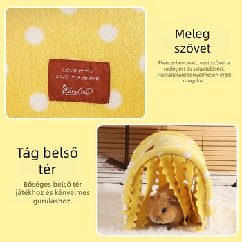 U alakú alagút kisállatoknak – pamutból, levehető és mosógépben mosható, meleg szigetelés