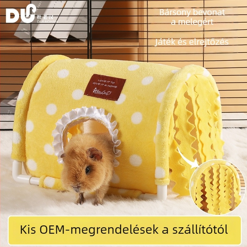 U alakú alagút kisállatoknak – pamutból, levehető és mosógépben mosható, meleg szigetelés