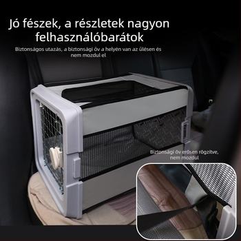 Kutya utazási ketrec, összecsukható, hordozható és lélegző, tartós Oxford anyagból