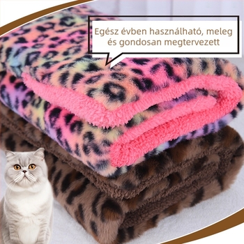 Macska- és kutyapárna — leopárd mintás, meleg, vastagított, magas visszapattanás