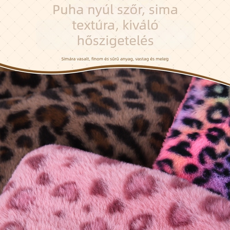 Macska- és kutyapárna — leopárd mintás, meleg, vastagított, magas visszapattanás