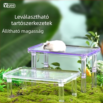 yee Hörcsög platform játék — kétemeletes, átlátszó, stimuláló platform PS anyagból, kisállatoknak
