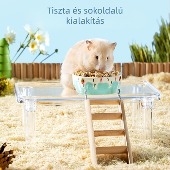 yee Hörcsög platform játék — kétemeletes, átlátszó, stimuláló platform PS anyagból, kisállatoknak