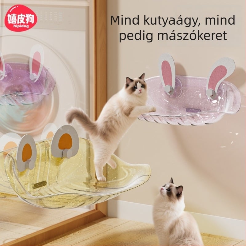 PET anyagú macska függőágy – ablakon rögzítés vákuumos koronggal, macskáknak, Mysterious Cat márka