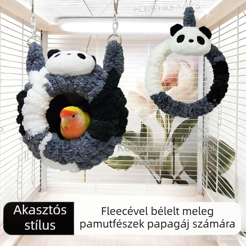 Kisállatok számára meleg madárfészek – műanyag/gyapjú anyagból; alkalmas papagájokra és hörcsögökre; nem importált