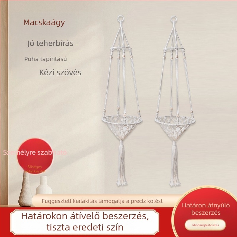 Macska kézzel szőtt függőágy - pamutszálból, Xinqite márka, Modell 01, Kisállat ágy/Ketrec
