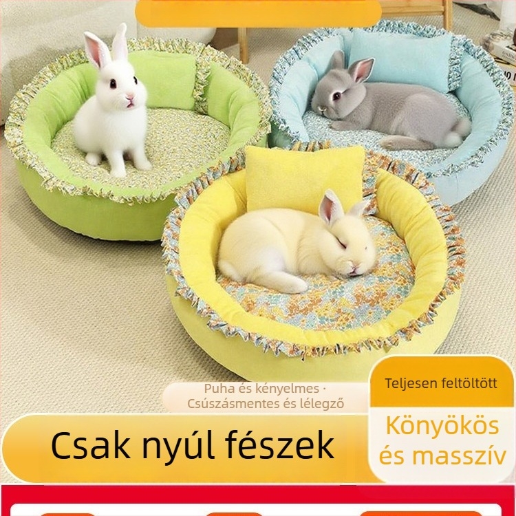 Minden évszakokra alkalmas kisállat-fészek | Őszi–téli meleg alvóhely nyulak és kisállatok számára | Anyag: selyem virág | Eredet: Más | Márka: Más