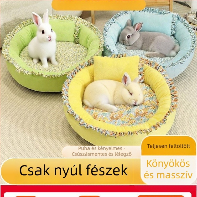 Minden évszakokra alkalmas kisállat-fészek | Őszi–téli meleg alvóhely nyulak és kisállatok számára | Anyag: selyem virág | Eredet: Más | Márka: Más