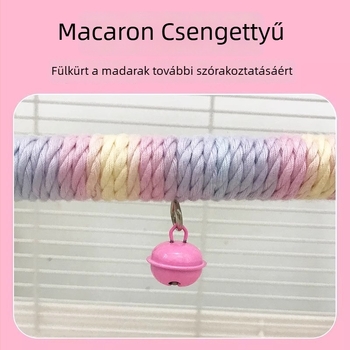 Papagáj tartó kettős rétegű pamut kötéllel, lengő, karmok élezése, könnyen megfogható mászó játék