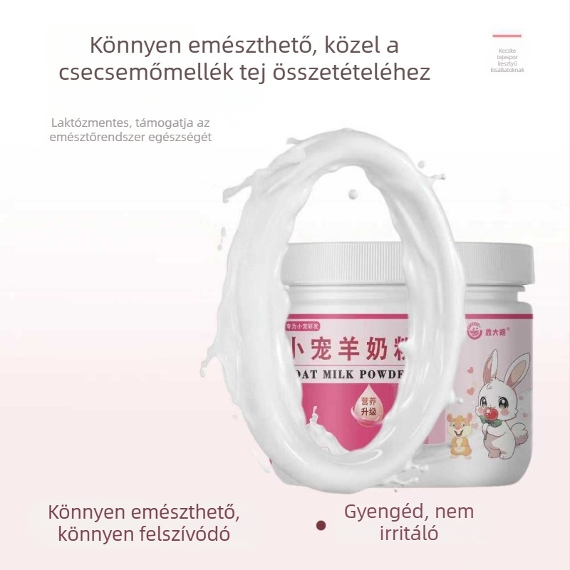 Kisállatok tejporai — különleges kecsketejpor a hamstereknek és más kisállatoknak, kalciummal és mézzel, GI-egészség támogatás — Xin Daming, Univerzális felhasználás, 170 g, 200 doboz