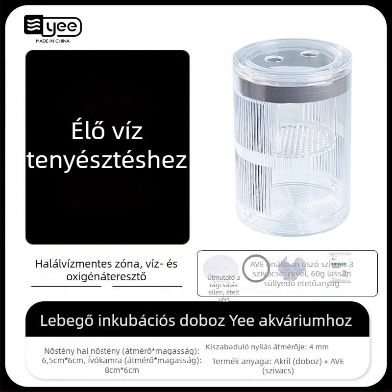 Guppy inkubátor doboz – akril, kis halak keltetése, akváriumi felszerelés, Yee márka