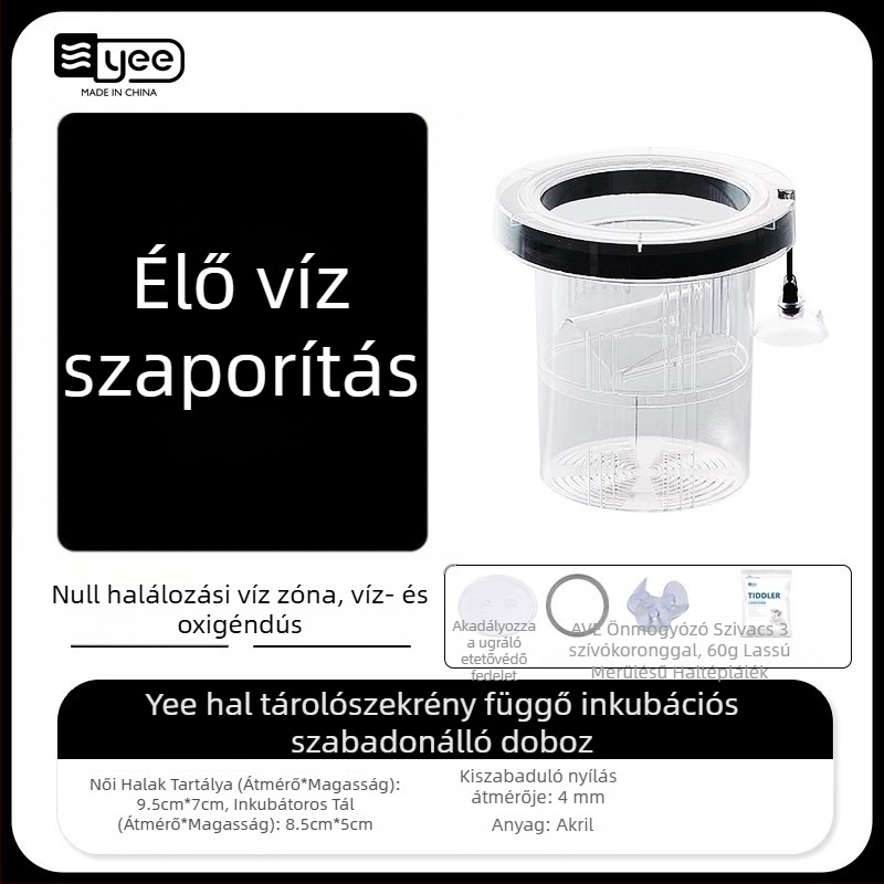 Guppy inkubátor doboz – akril, kis halak keltetése, akváriumi felszerelés, Yee márka