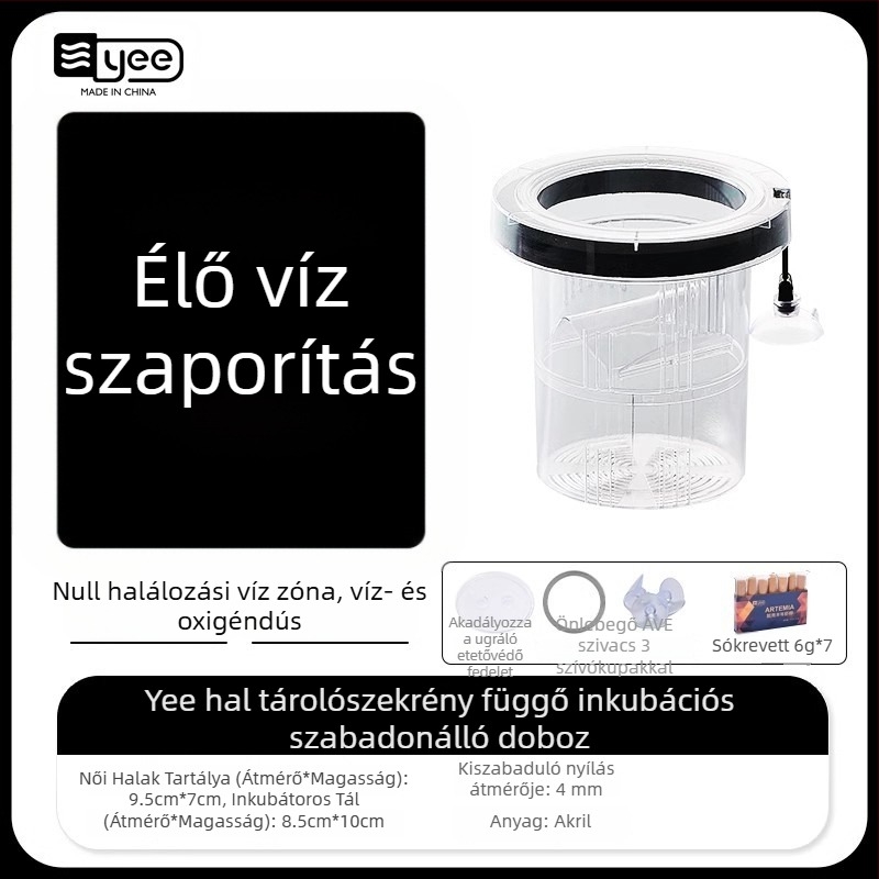 Guppy inkubátor doboz – akril, kis halak keltetése, akváriumi felszerelés, Yee márka