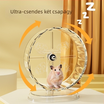 Hörcsög futókerék játék — csendes kerék tartóval; Anyag: műanyag; Nem importált; Magánmárka elérhető