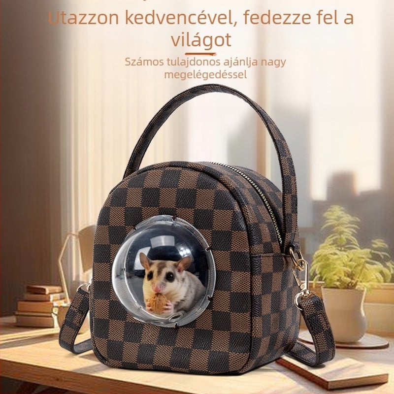 Hamster szállító táska — PU anyag, minden évszakban használható, keresztpántos dizájn, számára hamsterek, márka Pet