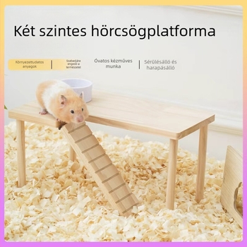 Fa platforma hamsterekhez ketrec díszítéséhez, tömörfa, Importált: Nem, Márka: Egyéb