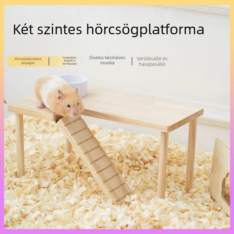 Fa platforma hamsterekhez ketrec díszítéséhez, tömörfa, Importált: Nem, Márka: Egyéb