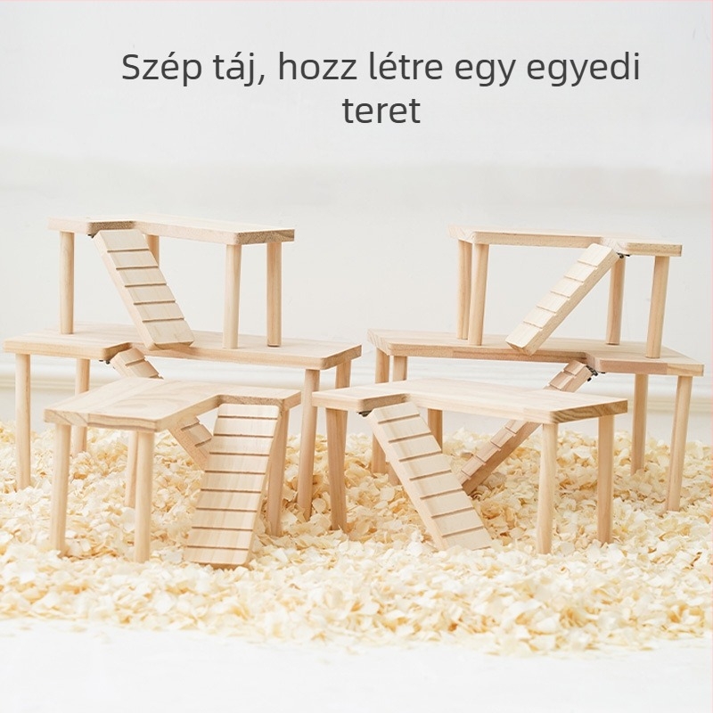 Fa platforma hamsterekhez ketrec díszítéséhez, tömörfa, Importált: Nem, Márka: Egyéb