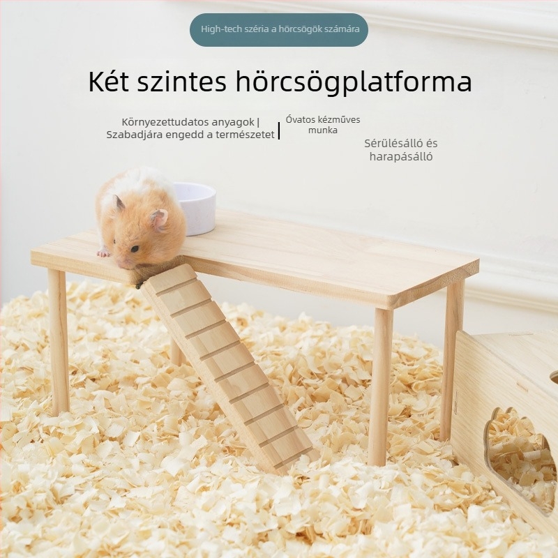 Fa platforma hamsterekhez ketrec díszítéséhez, tömörfa, Importált: Nem, Márka: Egyéb