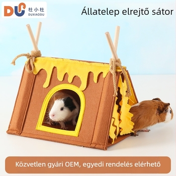 Kisállatok háromszög alakú rejtekhely – nyulak, tengerimalacok, sünök és mókusok számára — Lu Chong márka; minden évszakban alkalmas.