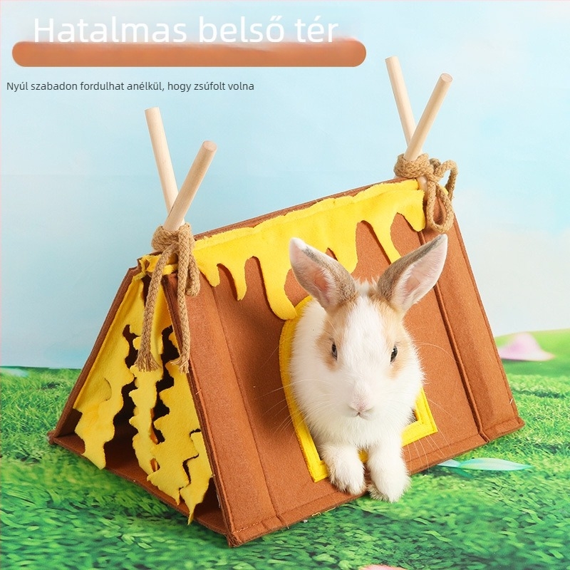 Kisállatok háromszög alakú rejtekhely – nyulak, tengerimalacok, sünök és mókusok számára — Lu Chong márka; minden évszakban alkalmas.