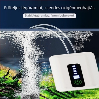 USB-s oxigénpumpa akváriumhoz – újratölthető Li-ion akkumulátor, kompakt, kettős használat horgászathoz és szabadidős tevékenységekhez