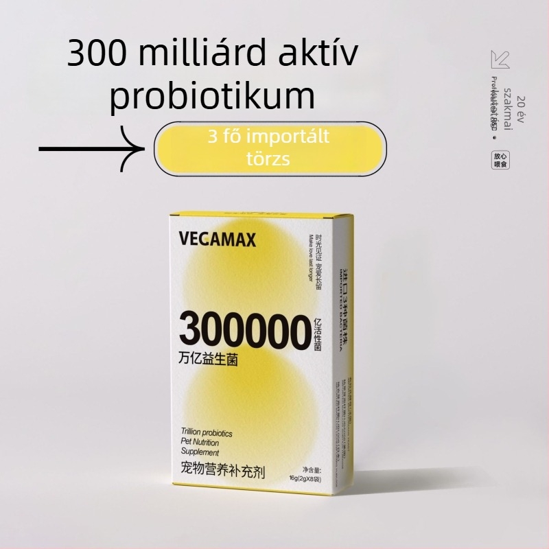 Vegamax Kisállat-probiotikumok kutyáknak és macskáknak – támogatják az emésztést és szabályozzák a gyomor-bél traktust, 24 g