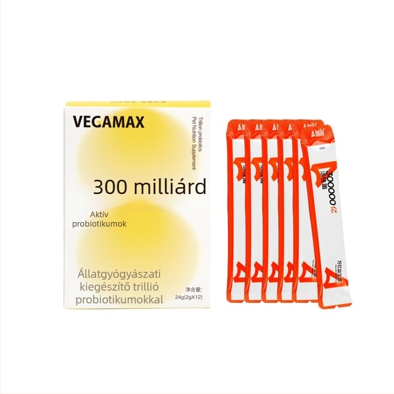 Vegamax Kisállat-probiotikumok kutyáknak és macskáknak – támogatják az emésztést és szabályozzák a gyomor-bél traktust, 24 g