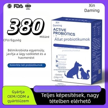 Xin daming márkájú állatprobiotikum macskáknak és kutyáknak, általános felhasználás, 50 g/doboz, 100 doboz kartononként