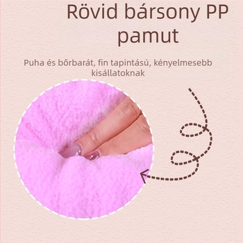 Törpenörcsög pamut fészek – ovális alak, melegen tart, rajzfilmszerű stílus