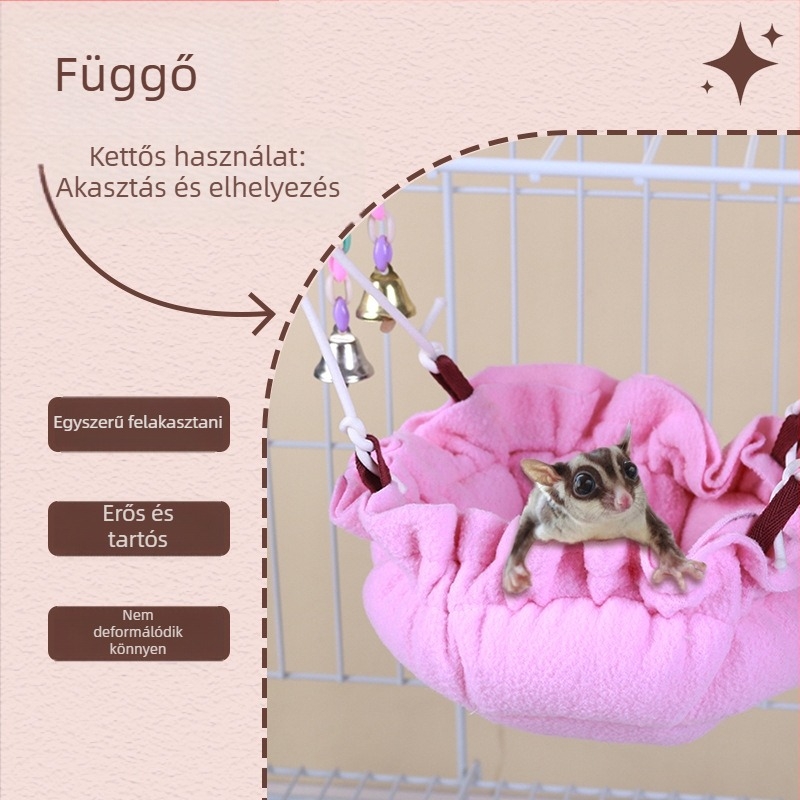 Törpenörcsög pamut fészek – ovális alak, melegen tart, rajzfilmszerű stílus