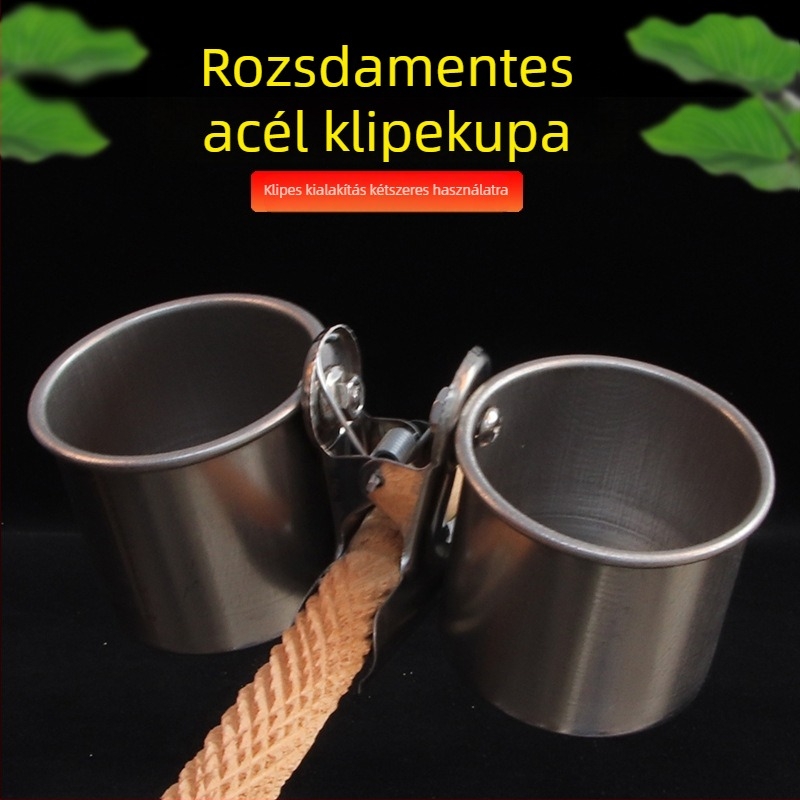 Happy Pet Garden rozsdamentes acél clip-on madár etető- és ivótál pohártartóval