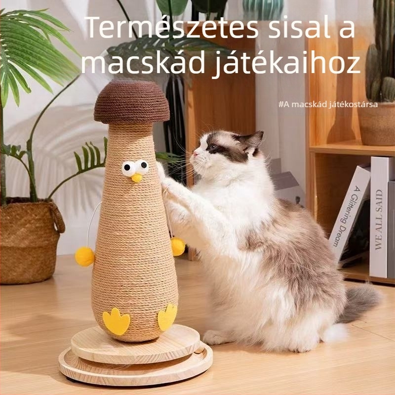 Sizál macskafészek beépített kaparódeszkával — egy darabból álló kialakítás macskáknak