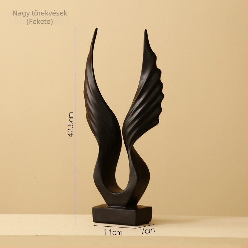 Műgyanta angyalszárnyak dísz – nordic-amerikai minimalist stílus, modern otthoni dekoráció, TV-szekrényhez