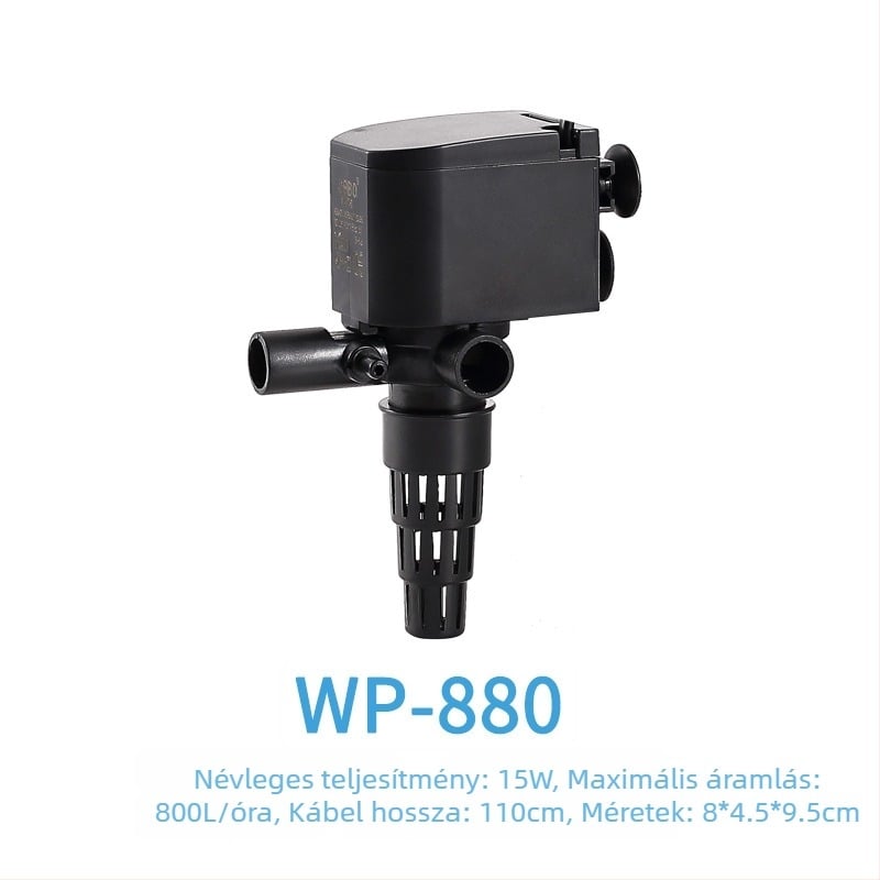 Műanyagból készült három az egyben merülő pumpa akváriumhoz, szűrés és oxigénellátás