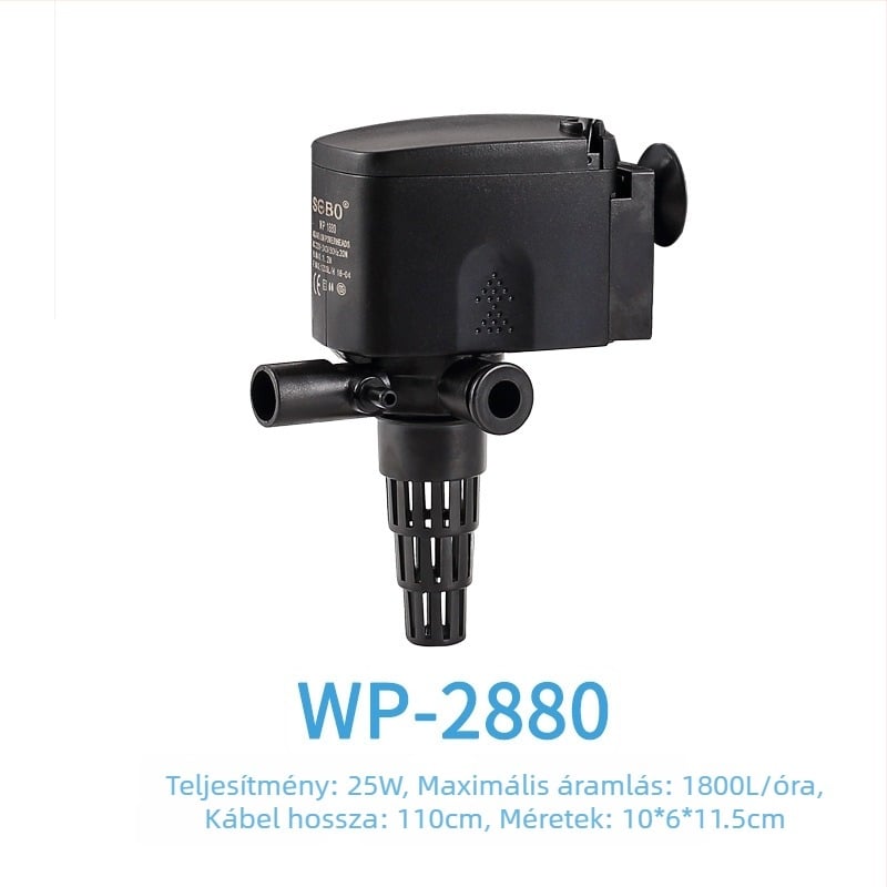 Műanyagból készült három az egyben merülő pumpa akváriumhoz, szűrés és oxigénellátás