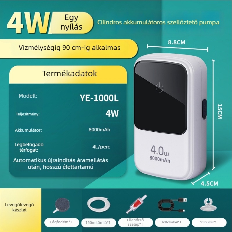 Kyung ye Akvárium oxigénpumpa - nem importált, csendes, súly 1 kg, otthoni használatra