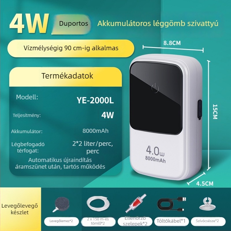 Kyung ye Akvárium oxigénpumpa - nem importált, csendes, súly 1 kg, otthoni használatra