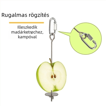 Rozsdamentes acél papagáj gyümölcs-clip etetőjáték – függő etető gyümölcsökhöz, zöldségekhez és kukoricához